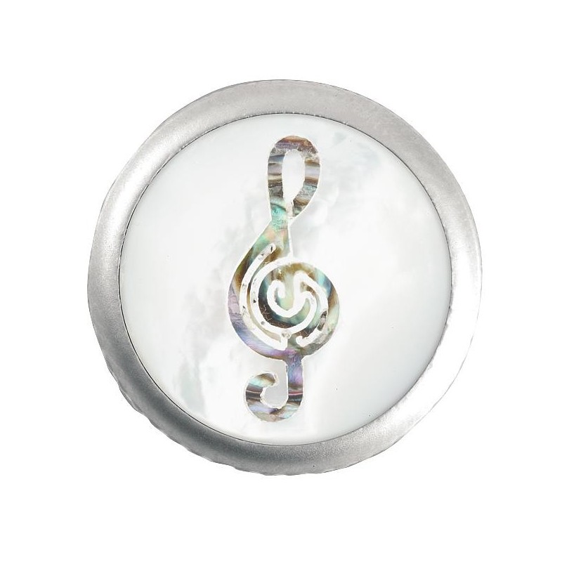 Framus & Warwick - Stacked Potentiometer Dome Knob, Treble Clef, Inlay - Satin Chrome